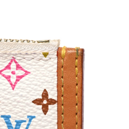 Louis Vuitton Monogram Multicolor Key Pouch White 9 of 10