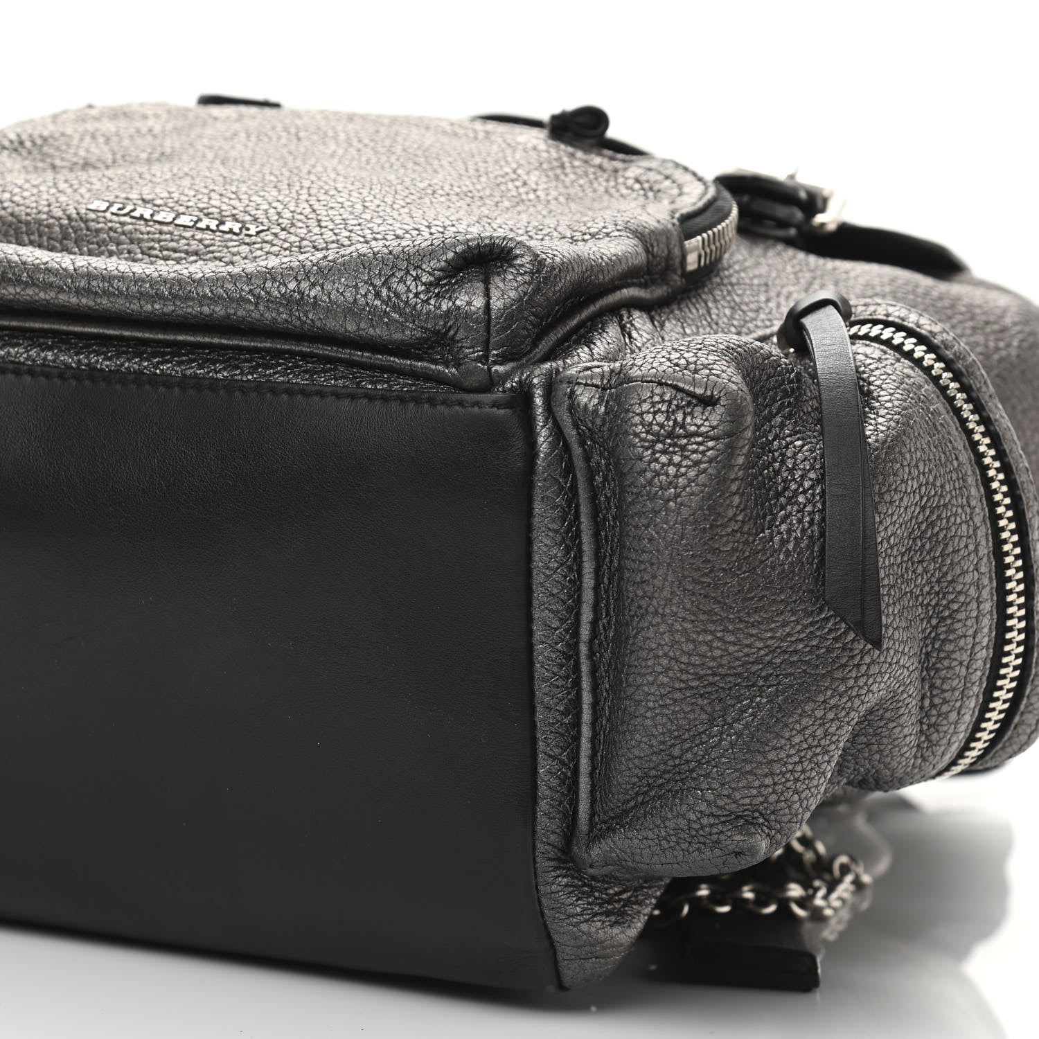 Burberry Metallic Deerskin Medium Rucksack Backpack Dark Grey 11 of 13
