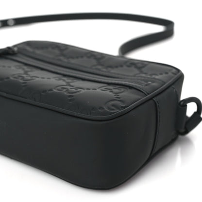 Gucci Rubber Effect Calfskin GG Mini Crossbody Bag Black 8 of 9