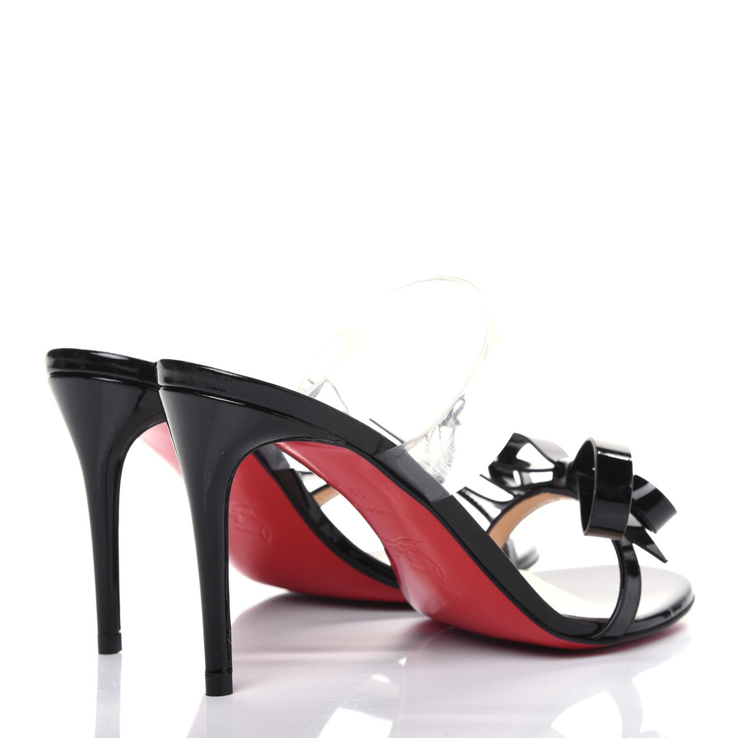 Christian Louboutin Patent PVC Just Nodo 85 Slide Sandals 36.5 Black 4 of 11