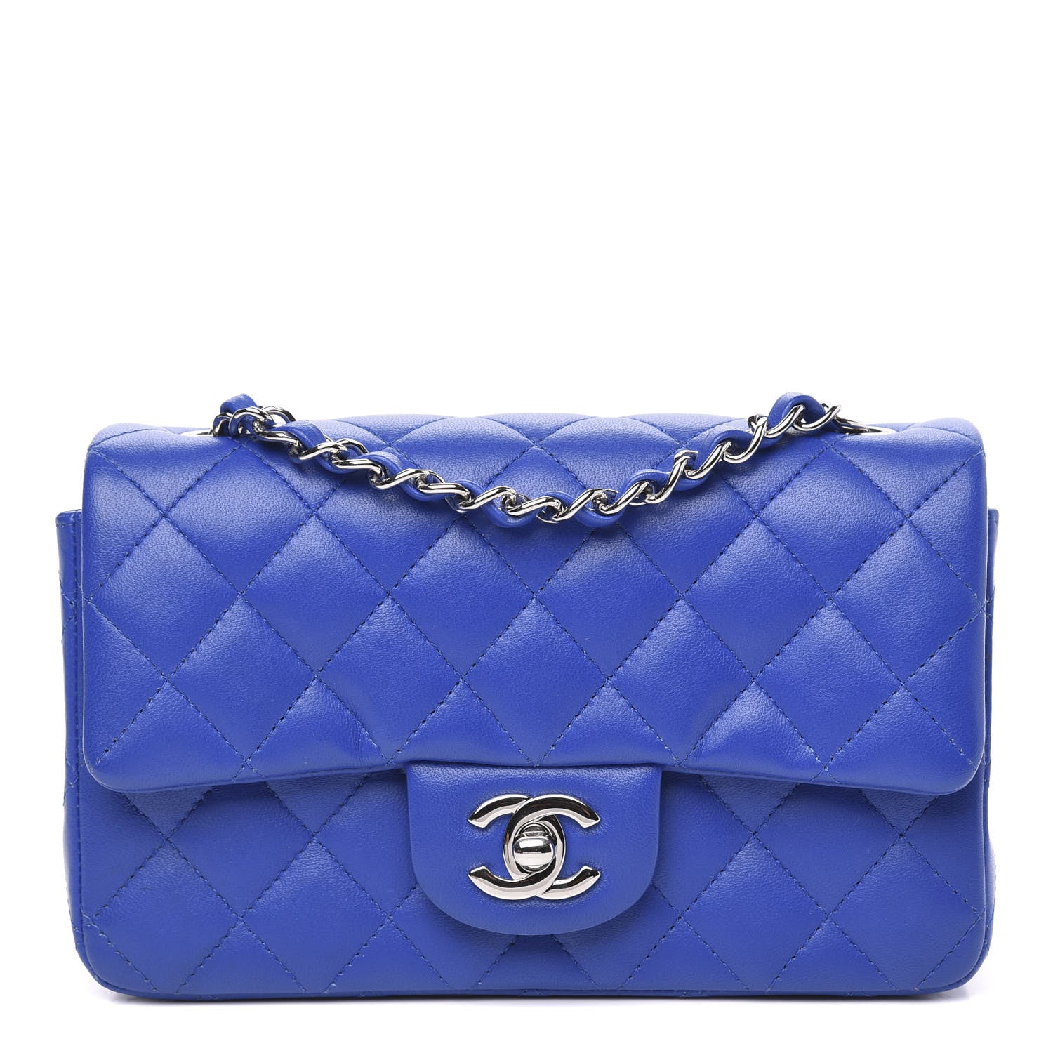 Chanel Lambskin Quilted Mini Rectangular Flap Royal Blue 1 of 13