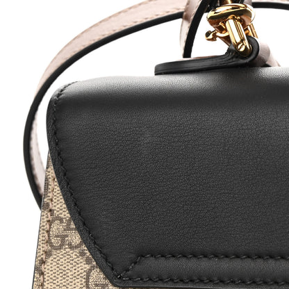 Gucci GG Supreme Monogram Calfskin Medium Padlock Top Handle Bag Beige Black Cuir 17 of 17