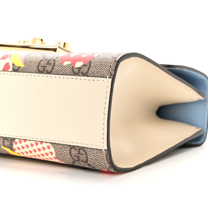 Gucci GG Supreme Monogram Les Pommes Small Padlock Shoulder Bag Beige Ebony Multicolor Abstract Blue 11 of 11