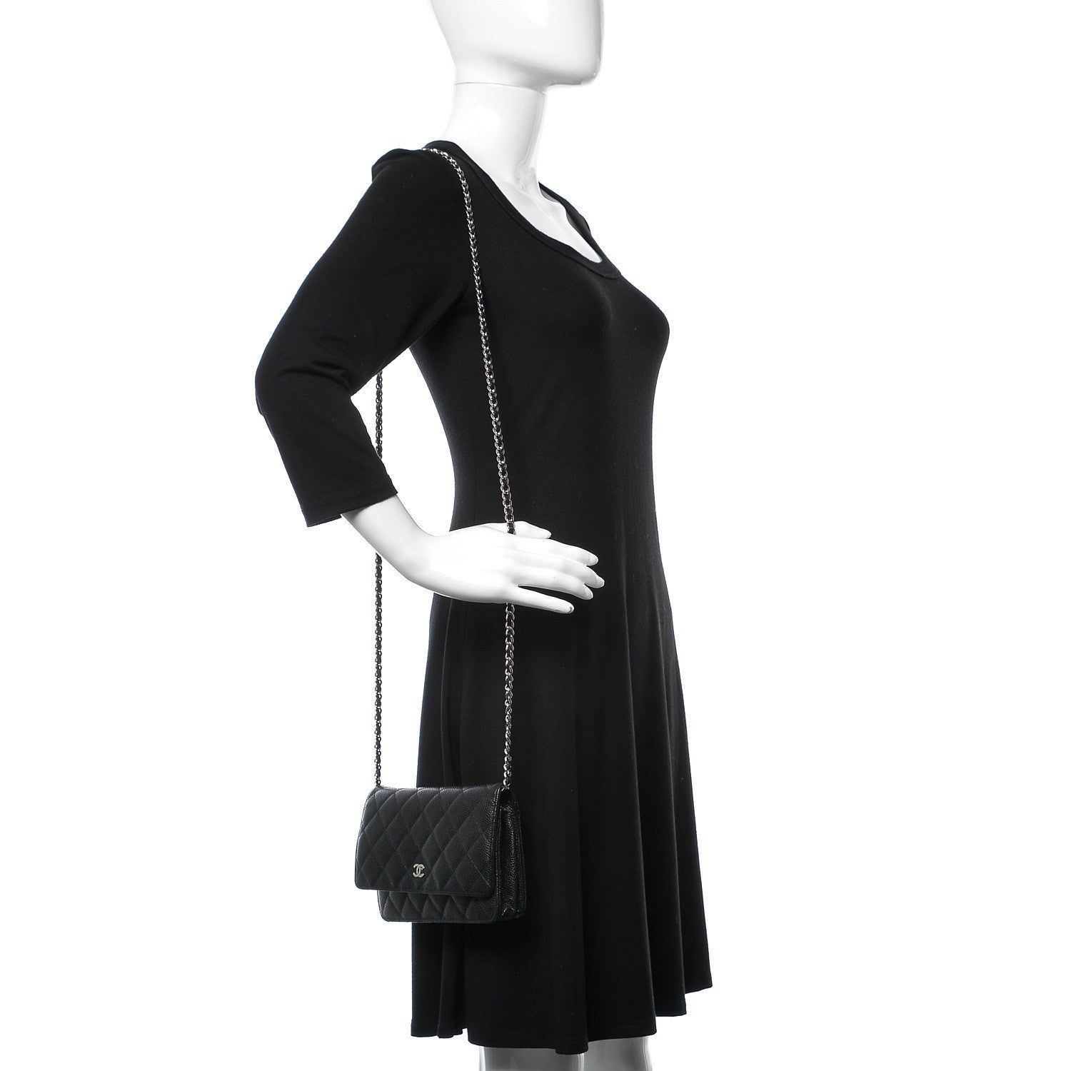 Chanel Caviar Quilted Wallet On Chain WOC Black 2 of 10