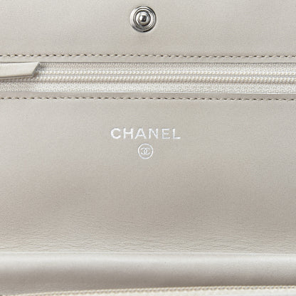 Chanel Calfskin Double Stitch Hamptons Wallet On Chain WOC Grey 7 of 10