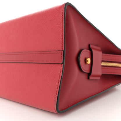 Prada Saffiano City Calfskin Medium Esplanade Rosso 10 of 13