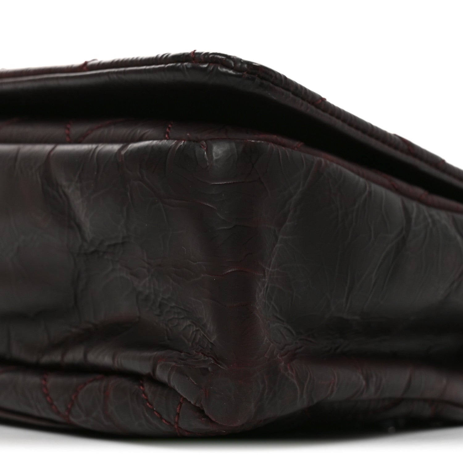 Chanel Glazed Calfskin Quilted CC Single Flap Burgundy 9 of 9