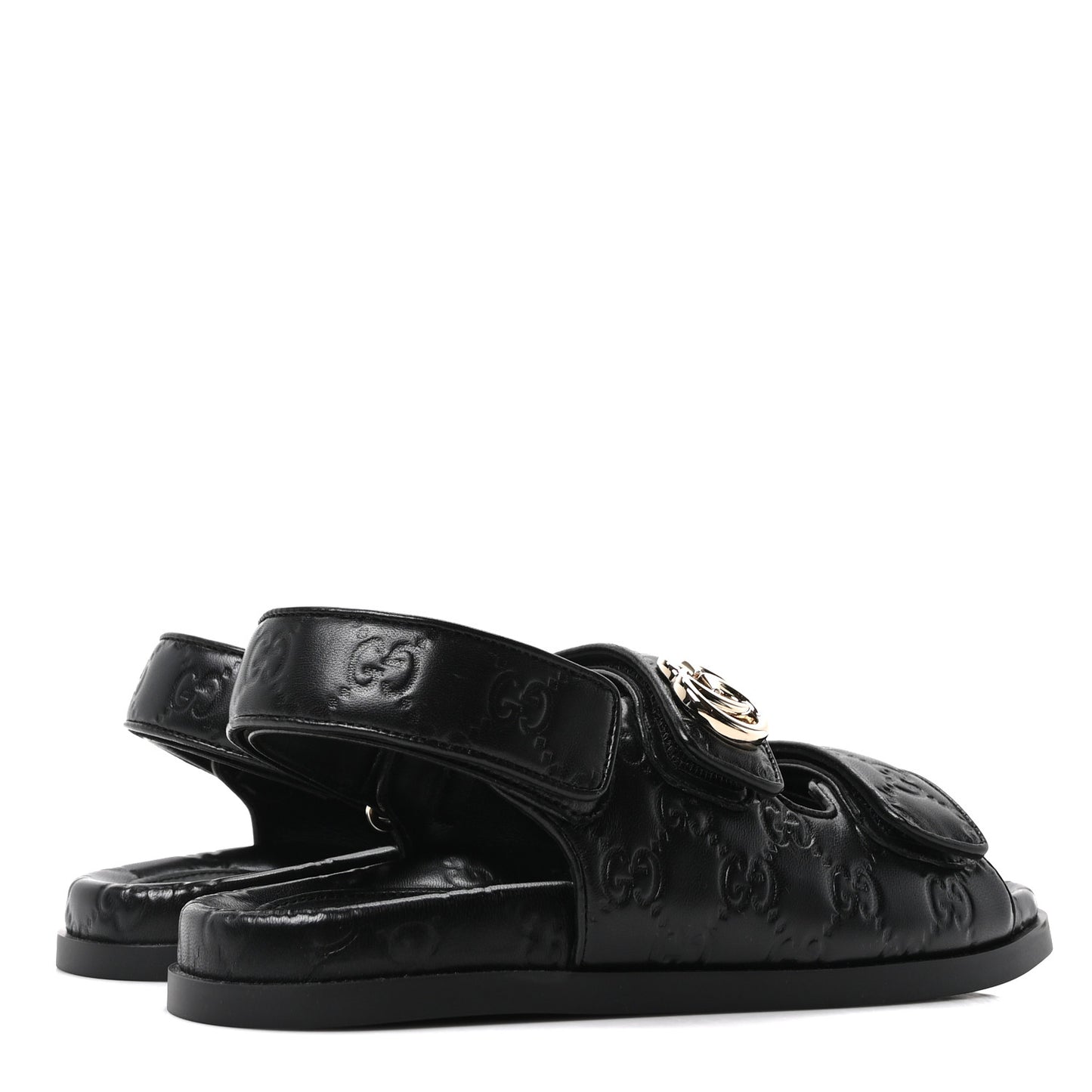 Guccissima GG Embossed Womens Sandals 37 Black