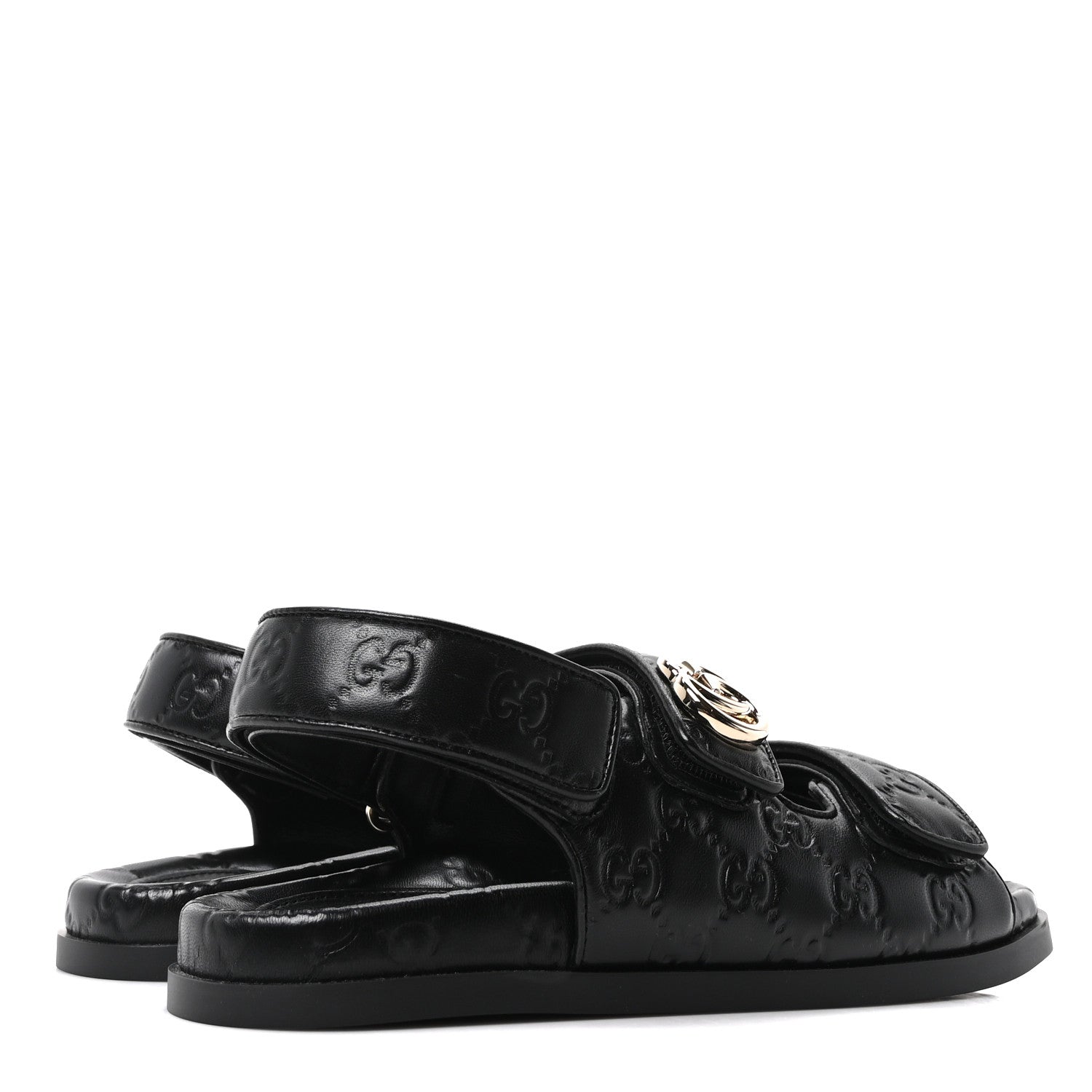 Gucci Guccissima GG Embossed Womens Sandals 37 Black 5 of 10