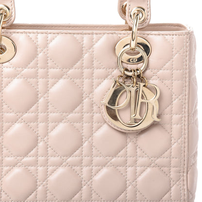 Christian Dior Lambskin Cannage Medium Lady Dior Beige 10 of 12