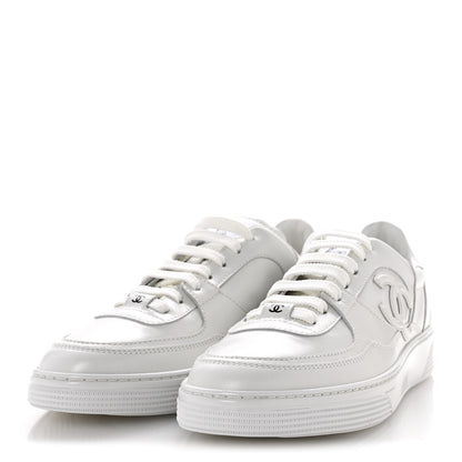 Chanel Calfskin Womens CC Sneakers 38 White 4 of 10