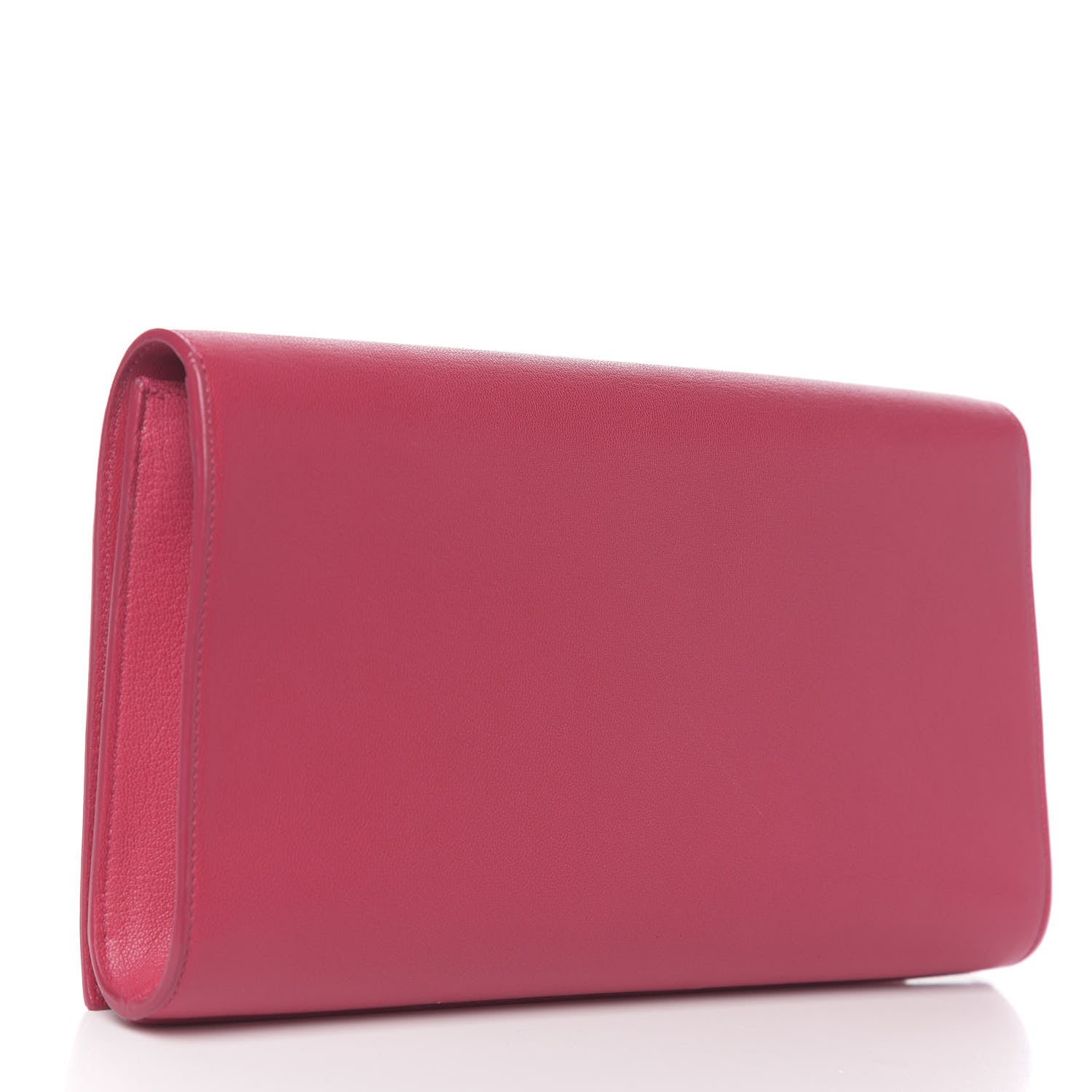 Saint Laurent Calfskin Monogram Large Belle De Jour Clutch Lipstick Fuchsia 2 of 6