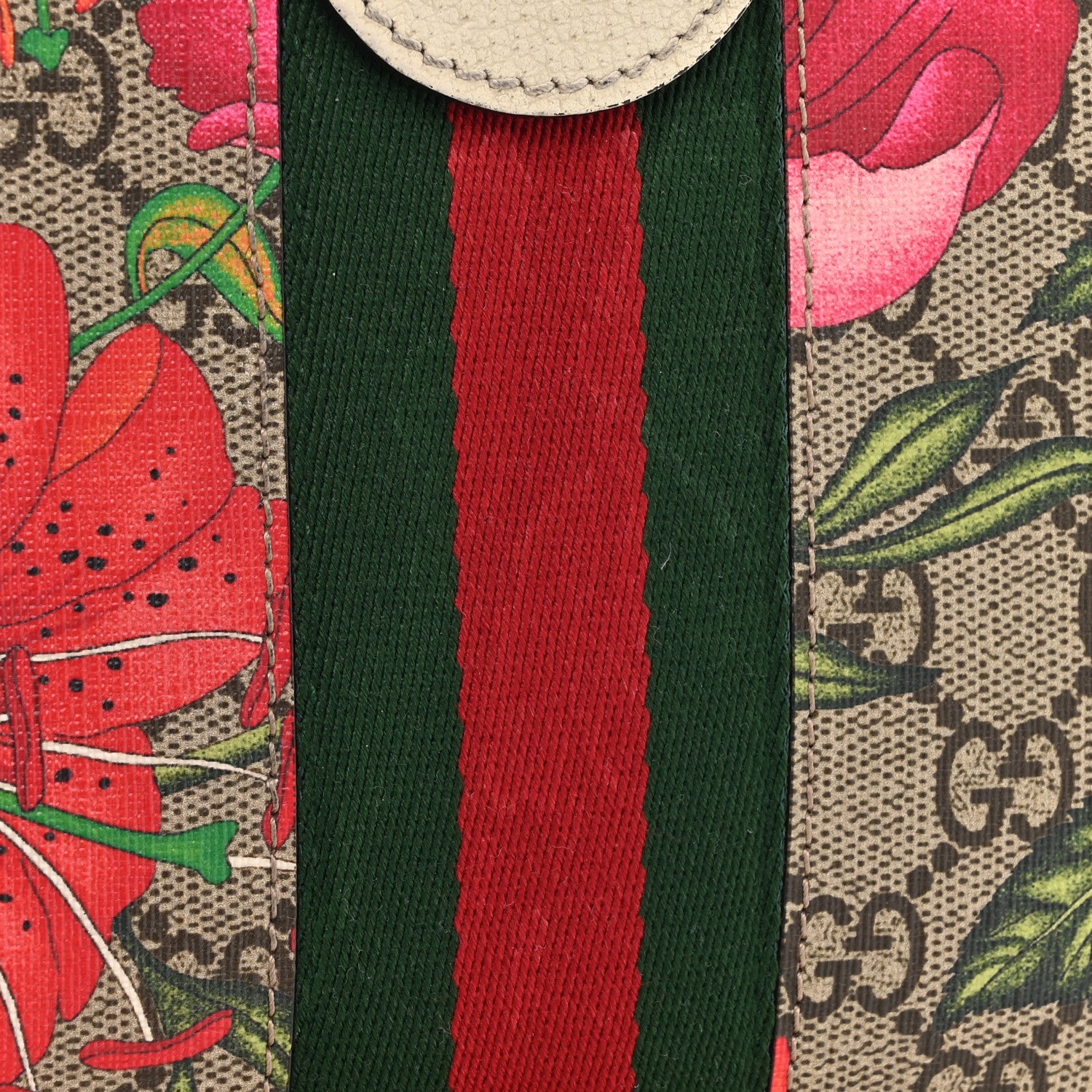Gucci GG Supreme Monogram Flora Web Small Ophidia Chain Shoulder Bag White 16 of 21