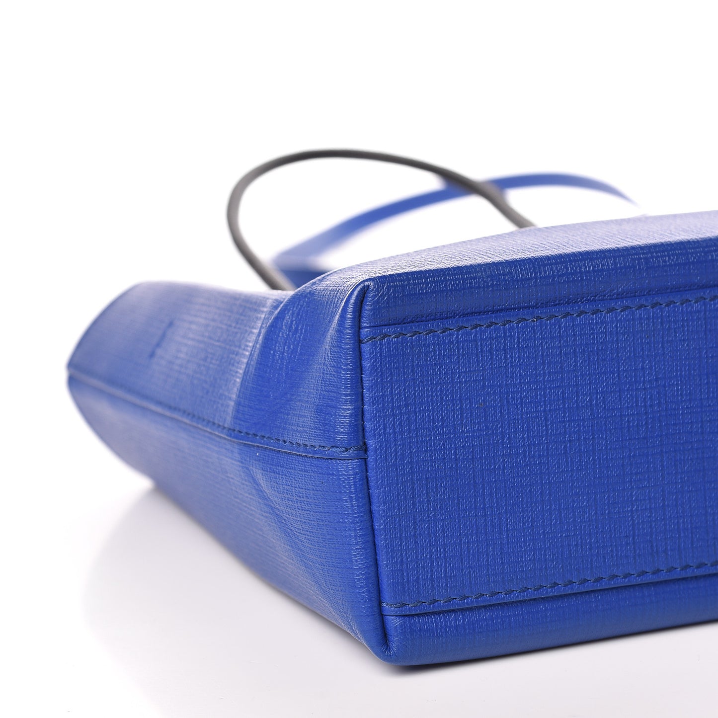 Squared Calfskin Logo Shopping Tote XXS Electric Bleu