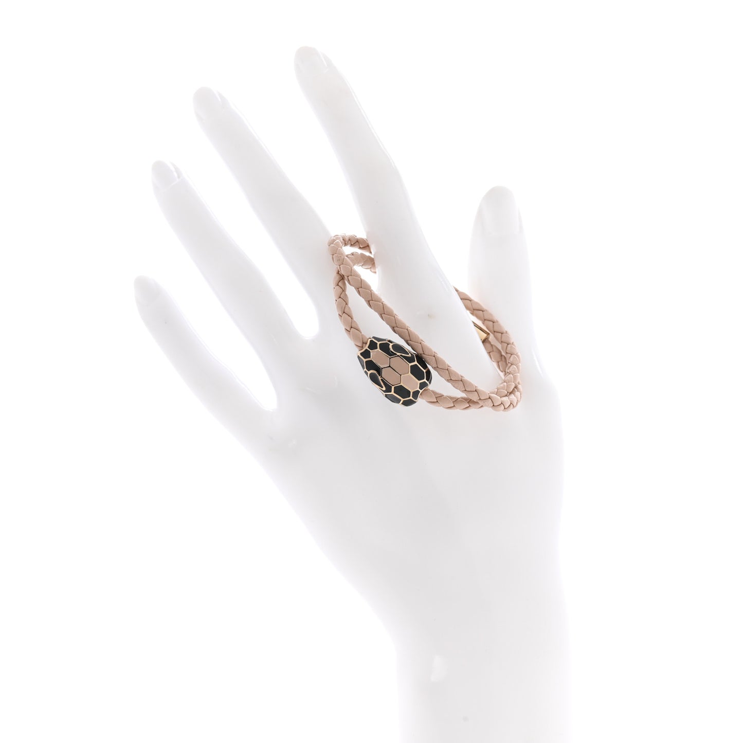 Calfskin Braided Serpenti Forever Bracelet Pink
