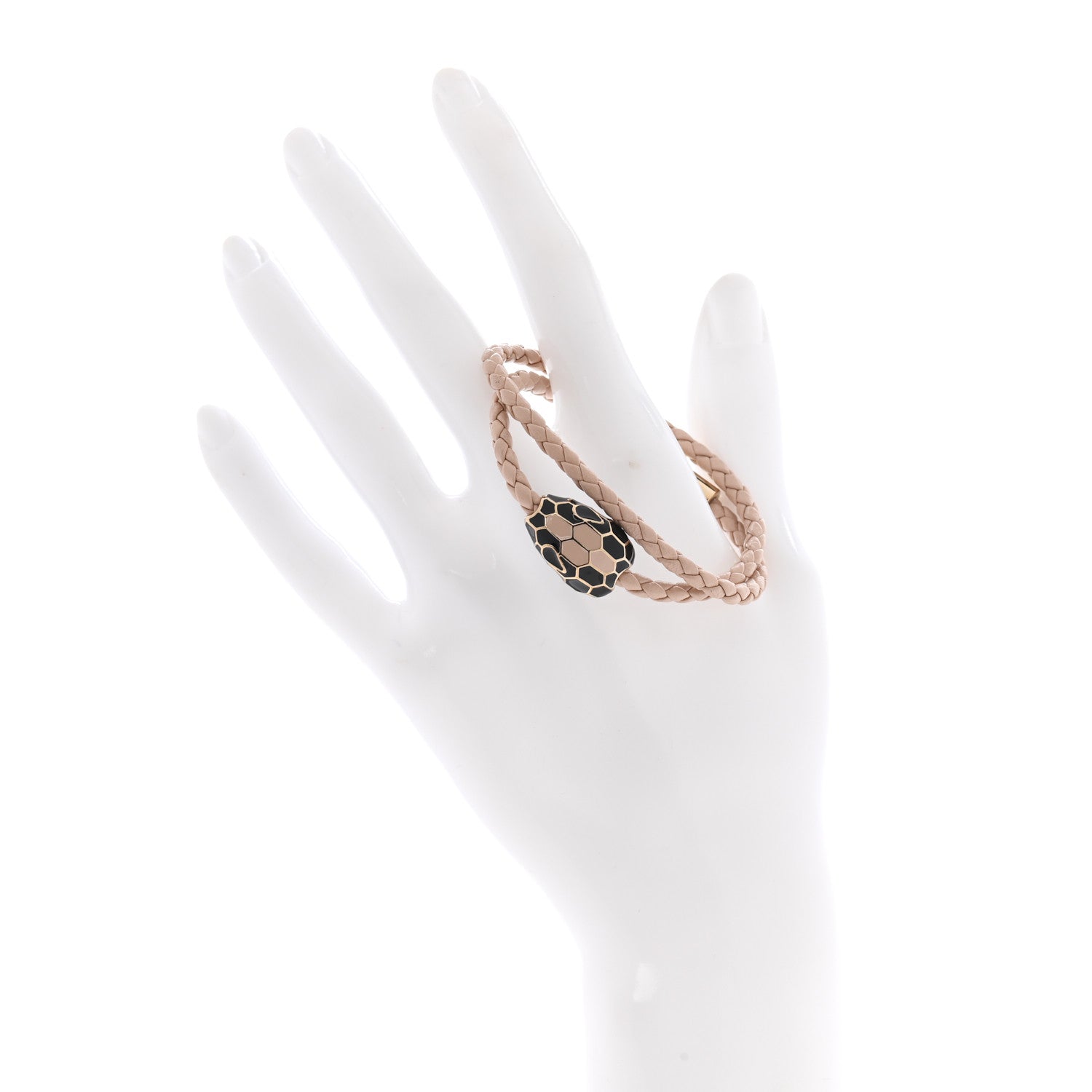 Bulgari Calfskin Braided Serpenti Forever Bracelet Pink 2 of 4