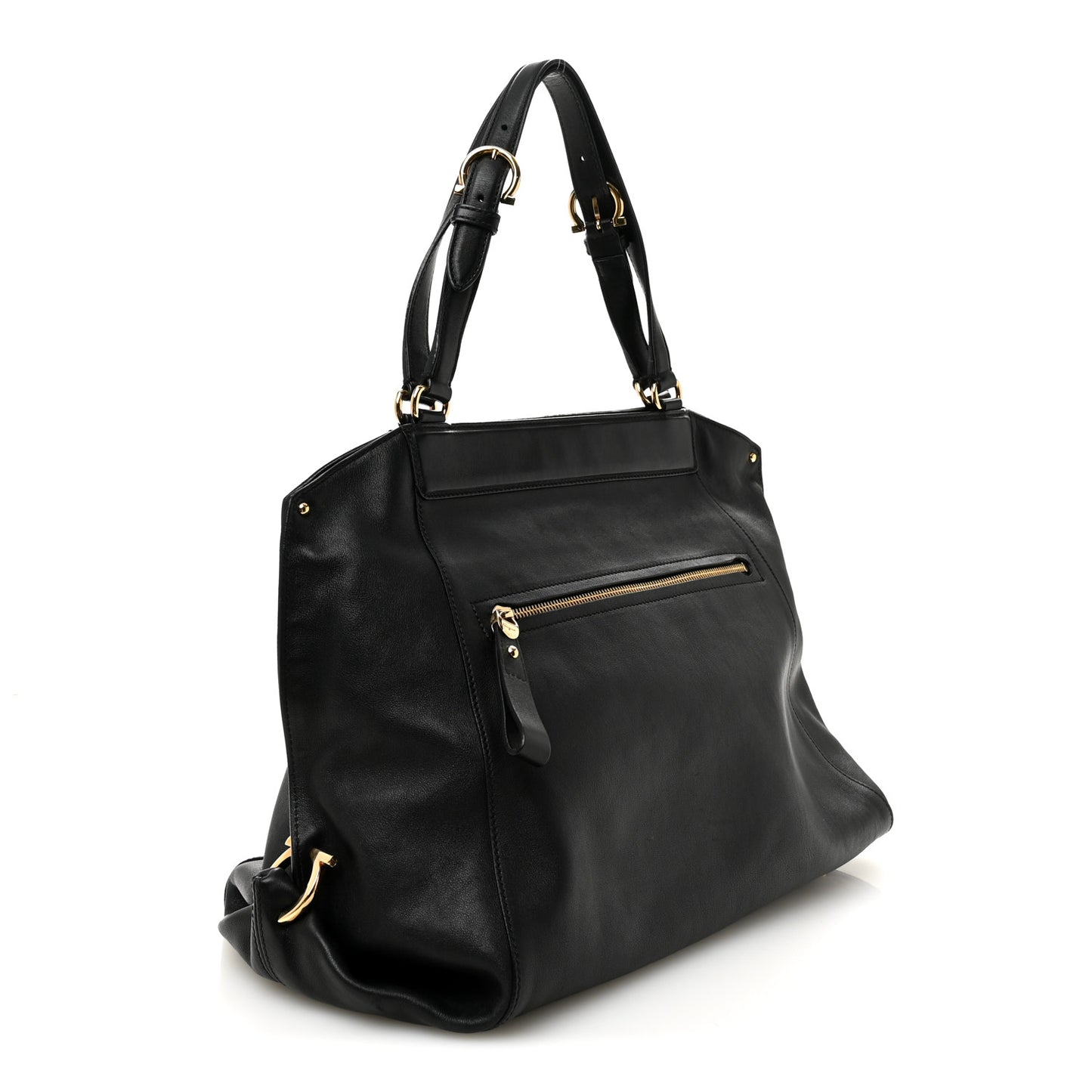 Calfskin Trifolio Tote Black
