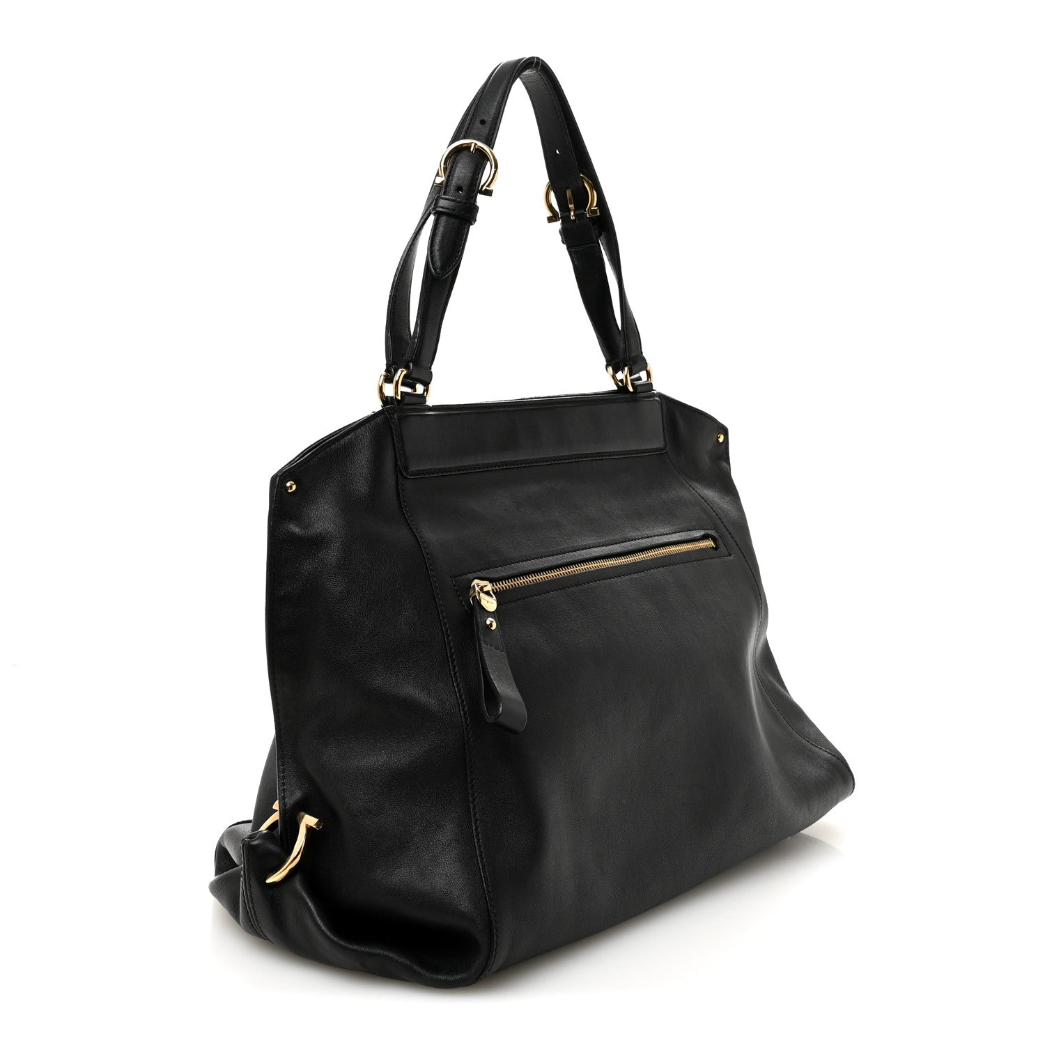 Salvatore Ferragamo Calfskin Trifolio Tote Black 3 of 9