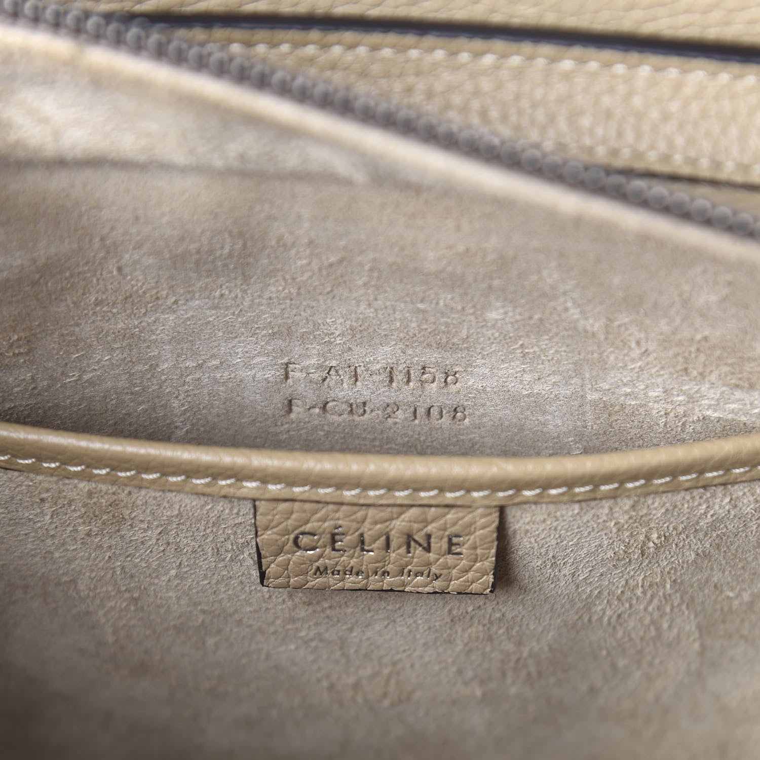 Celine Drummed Calfskin Nano Luggage Dune 9 of 10