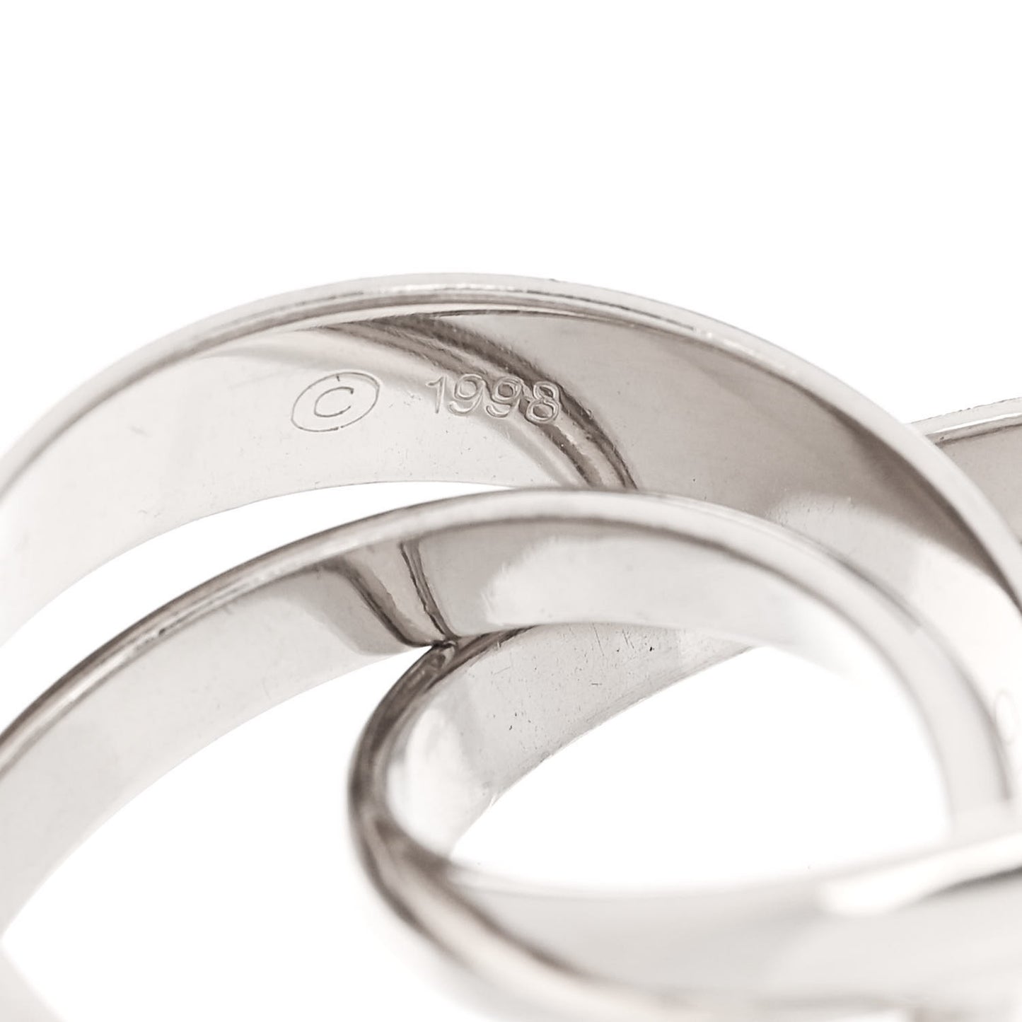 18K White Gold 98 Xmas Limited Trinity Ring 51 5.75