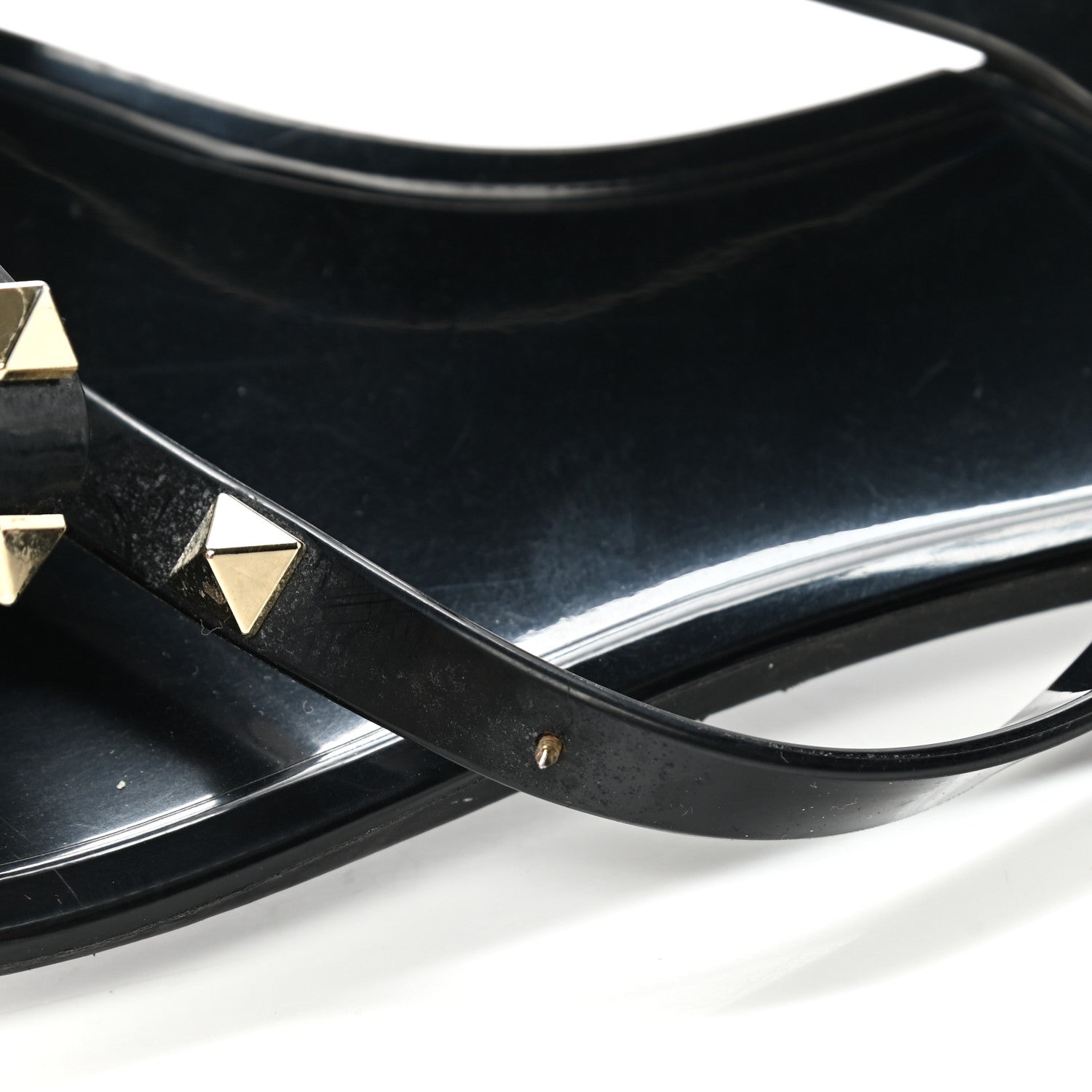 Valentino Garavani PVC Jelly Rockstud Bow Thong Sandals 40 Black 10 of 11
