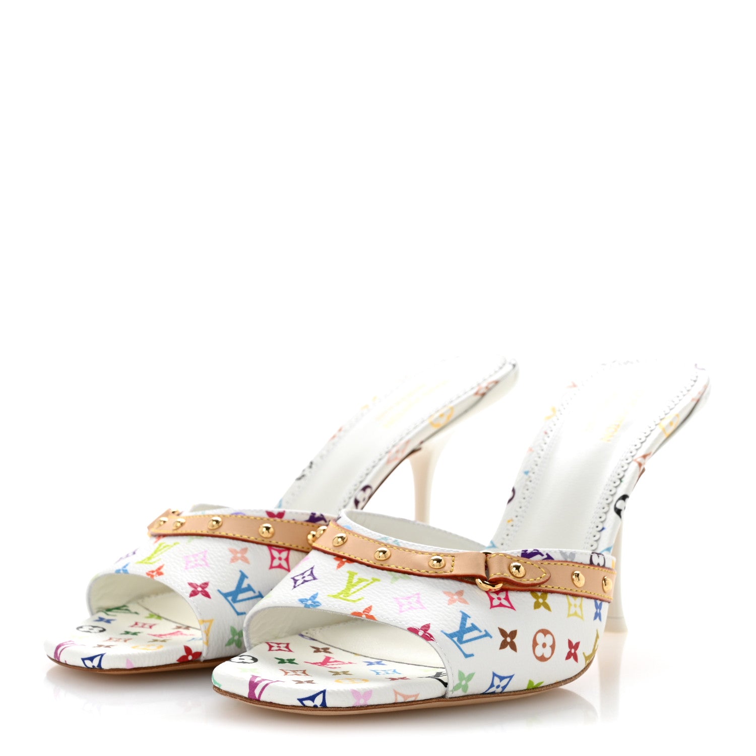 Louis Vuitton LV X TM Monogram Multicolor 6AM Mules 39 White 4 of 10