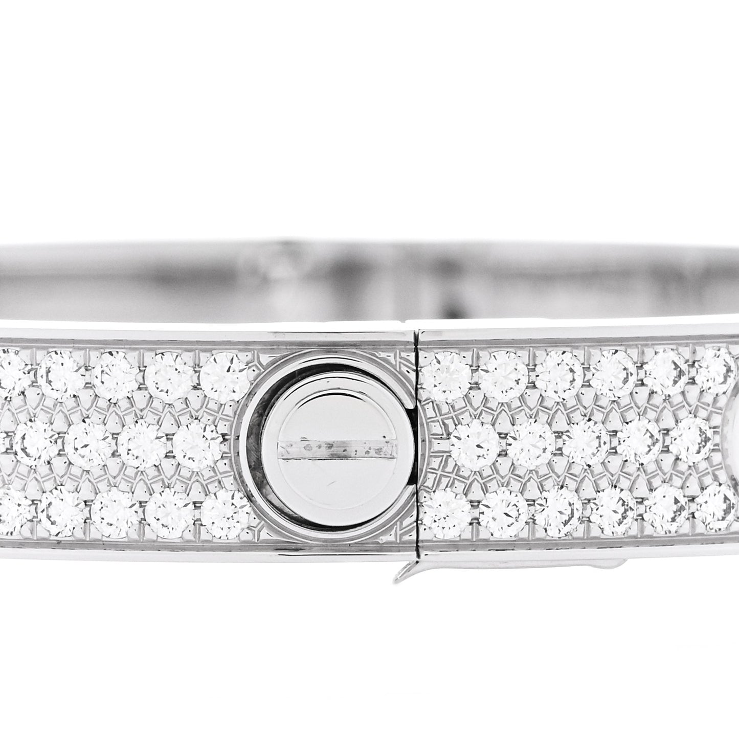 18K White Gold Diamond LOVE Paved Bracelet 16