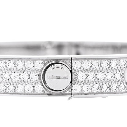 Cartier 18K White Gold Diamond LOVE Paved Bracelet 16 3 of 8