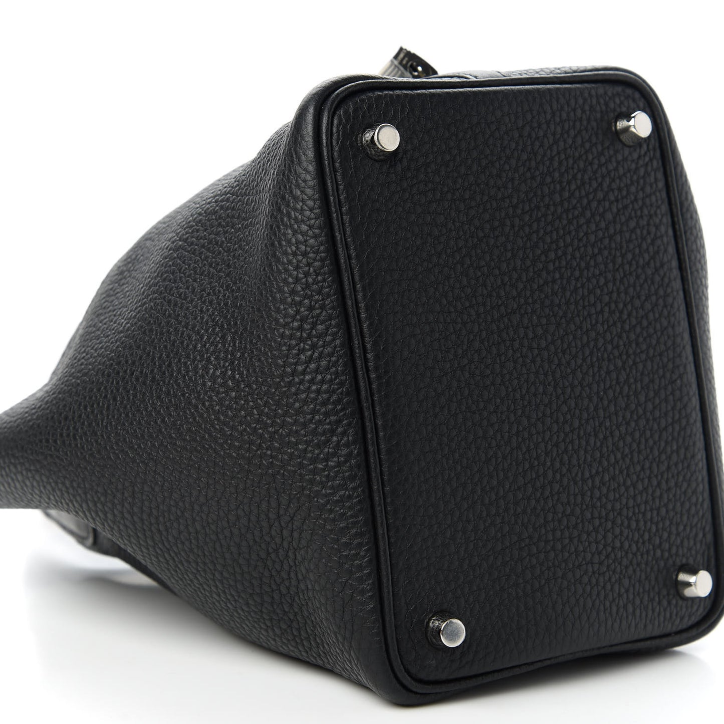Taurillon Clemence Matte Alligator Picotin Lock Touch 18 PM Black