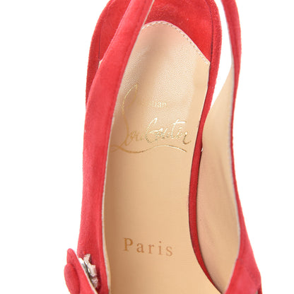Christian Louboutin Suede Rolande Boucle 120 Pumps 35.5 Geranium 8 of 9