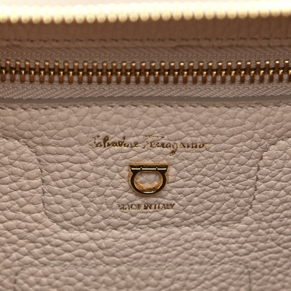 Salvatore Ferragamo Hammered Calfskin Double Handle Small Amy Tote Bone Copper 6 of 11