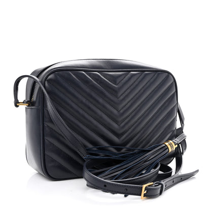 Saint Laurent Calfskin Matelasse Monogram Lou Camera Bag Navy 3 of 10