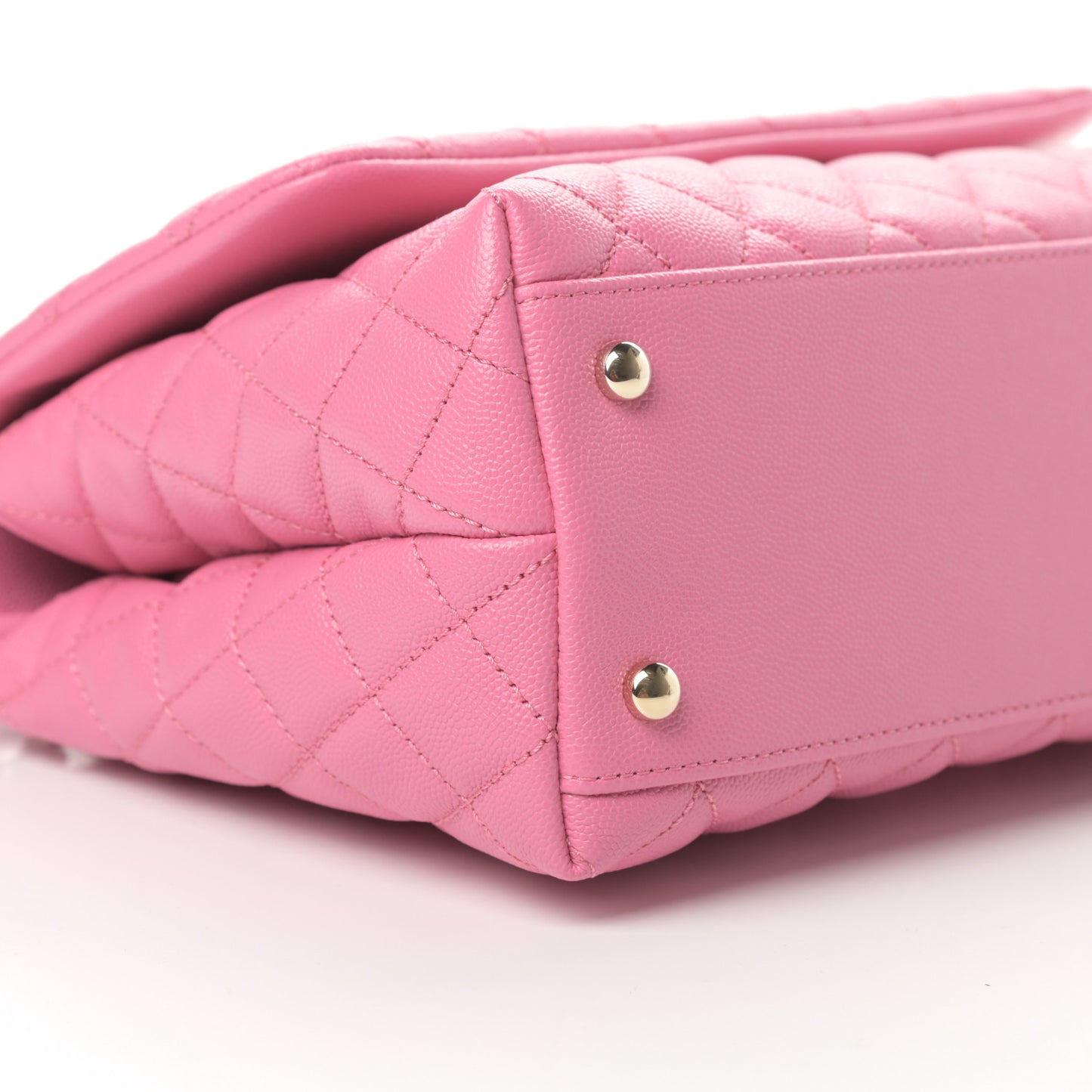 Caviar Lizard Embossed Quilted Small Coco Handle Flap Pink