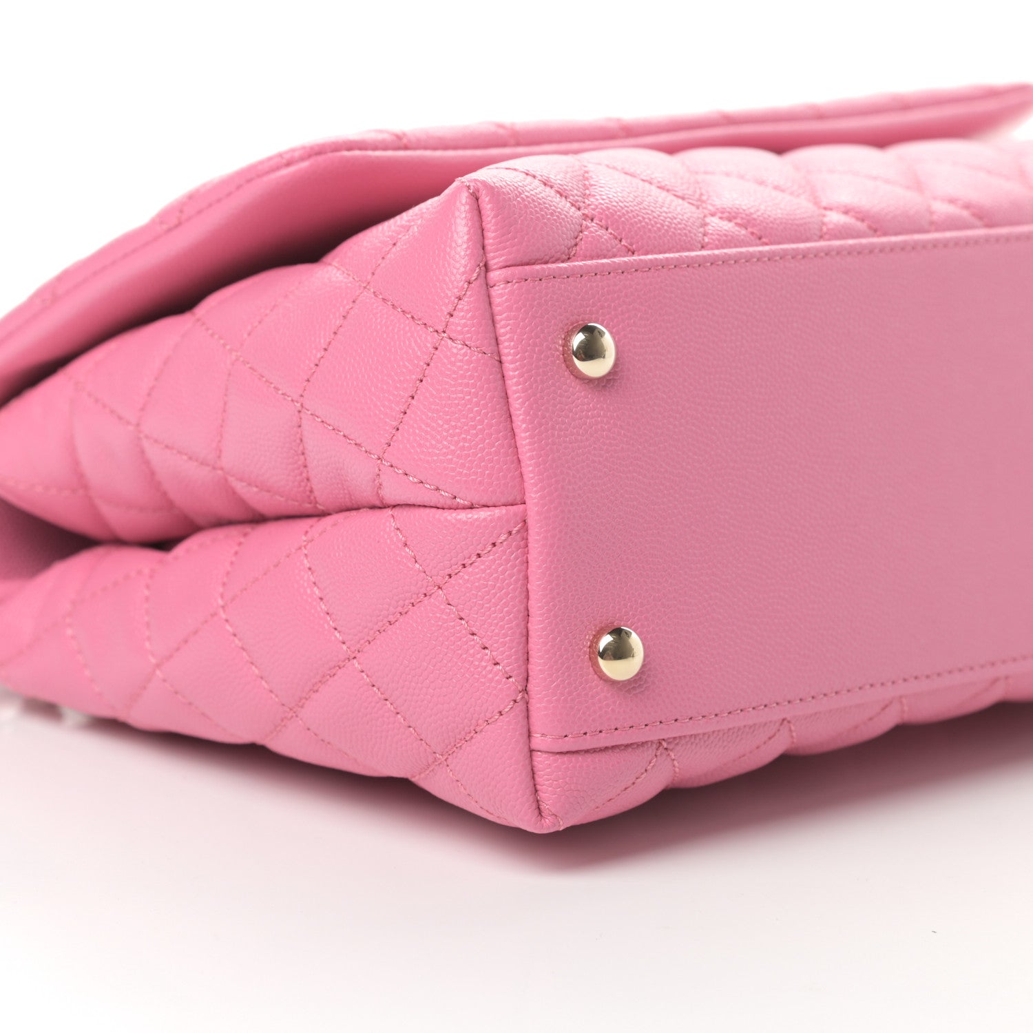 Chanel Caviar Lizard Embossed Quilted Small Coco Handle Flap Pink 9 of 11