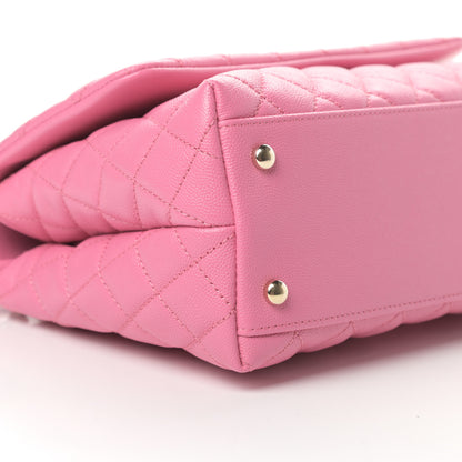 Chanel Caviar Lizard Embossed Quilted Small Coco Handle Flap Pink 9 of 11