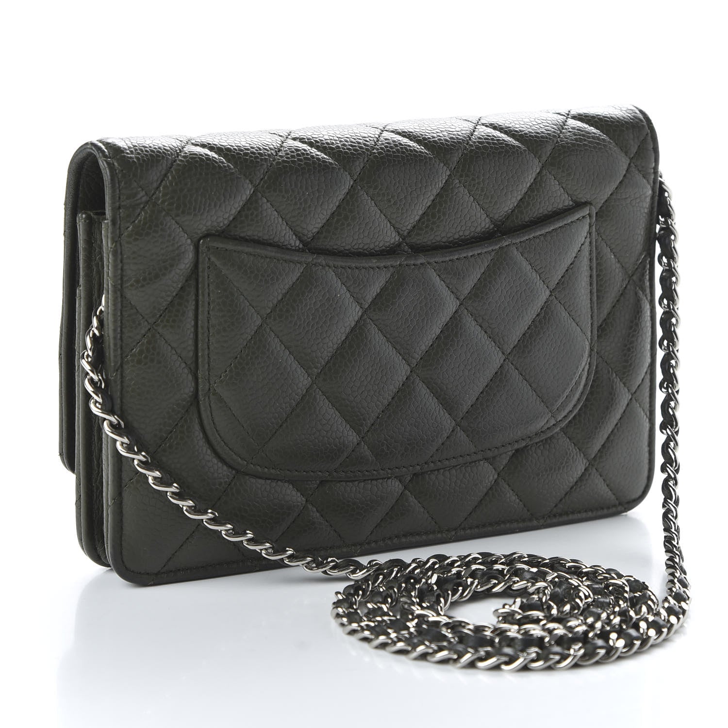 Chanel Caviar Quilted Wallet On Chain WOC Green 3 of 11