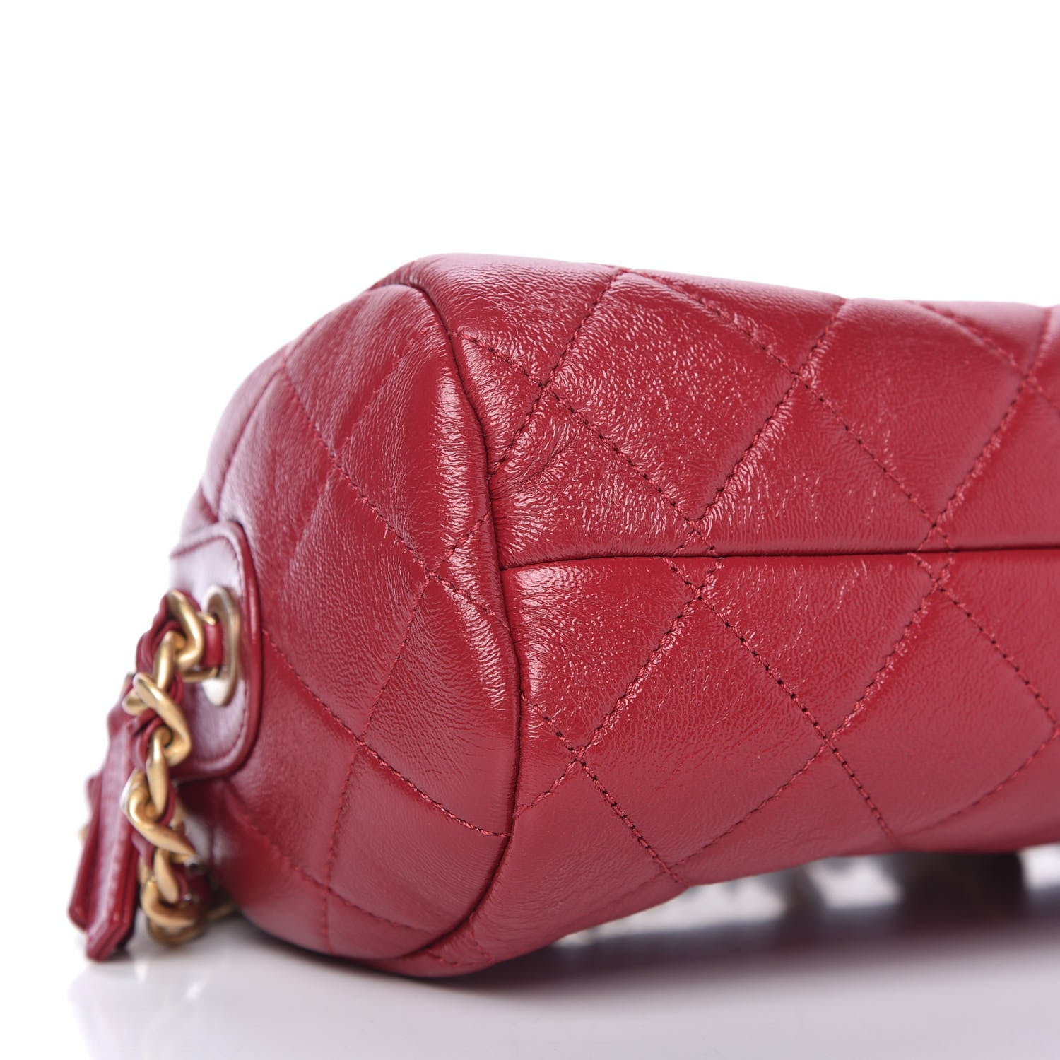 Chanel Shiny Lambskin Quilted Small Fashion Therapy Bowling Bag Red 6 of 10