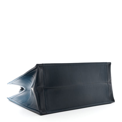 Christian Dior Gradient Smooth Calfskin Embossed Medium Book Tote Indigo Blue 4 of 10