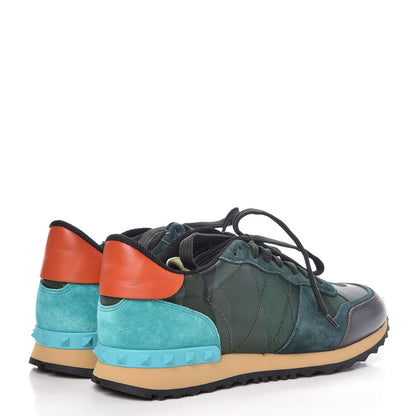 Valentino Garavani Nappa Suede Camouflage Rockrunner Sneakers 41.5 Multicolor 4 of 12