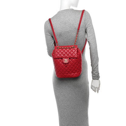 Chanel Lambskin Quilted Small Urban Spirit Backpack Red 2 of 14