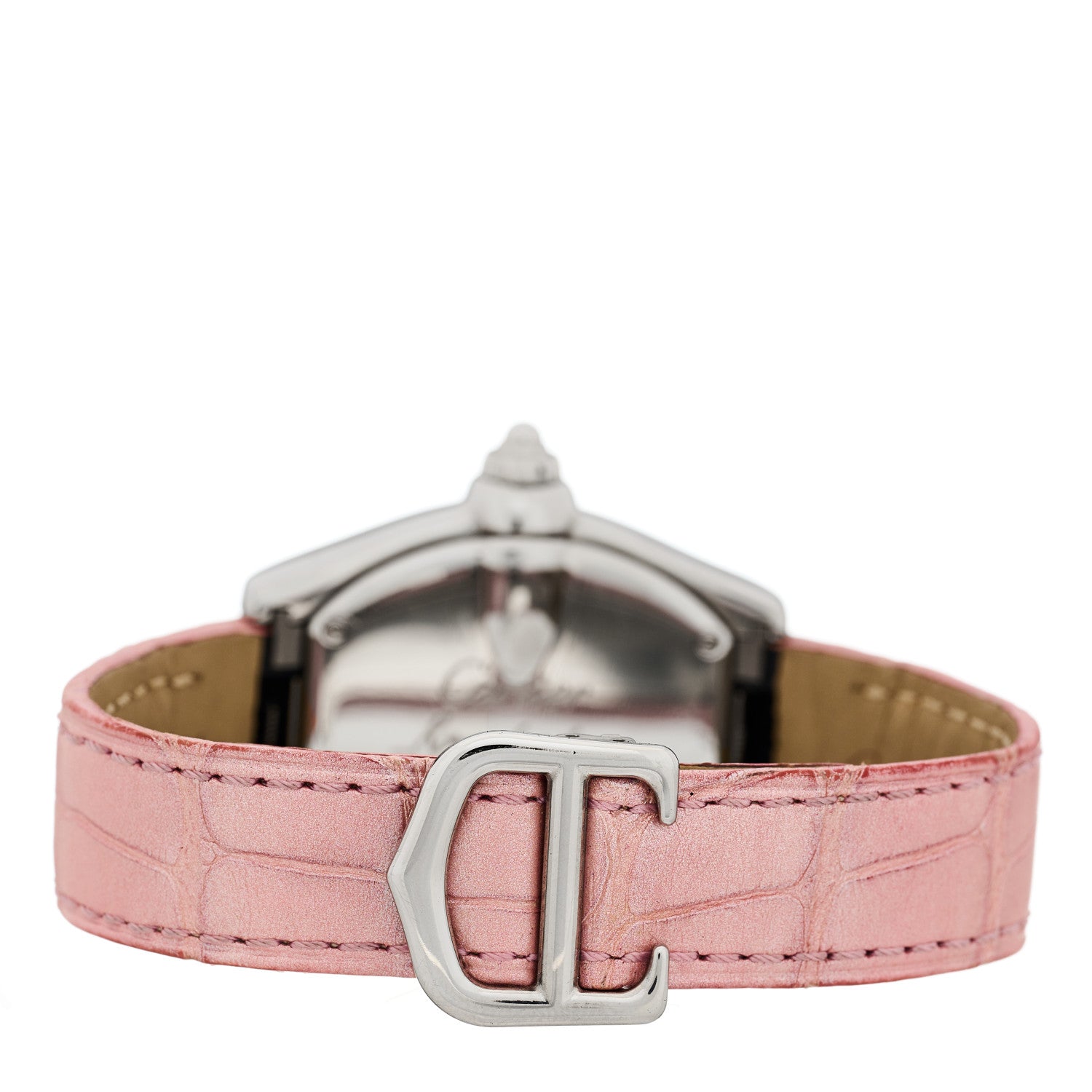 Cartier Stainless Steel Alligator Mother of Pearl 31mm Roadster Quartz Watch Pink 3 of 4