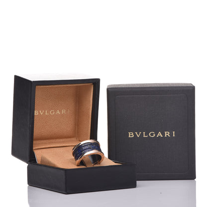 Bulgari 18K Rose Gold Lapis Lazuli B.Zero1 Four-Band Ring 53 6.25 6 of 6