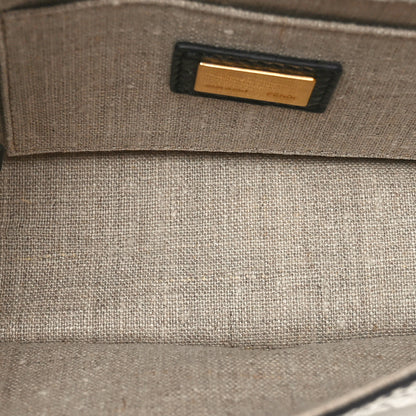 Fendi Watersnake Mink Daisy Clutch White Black 5 of 11