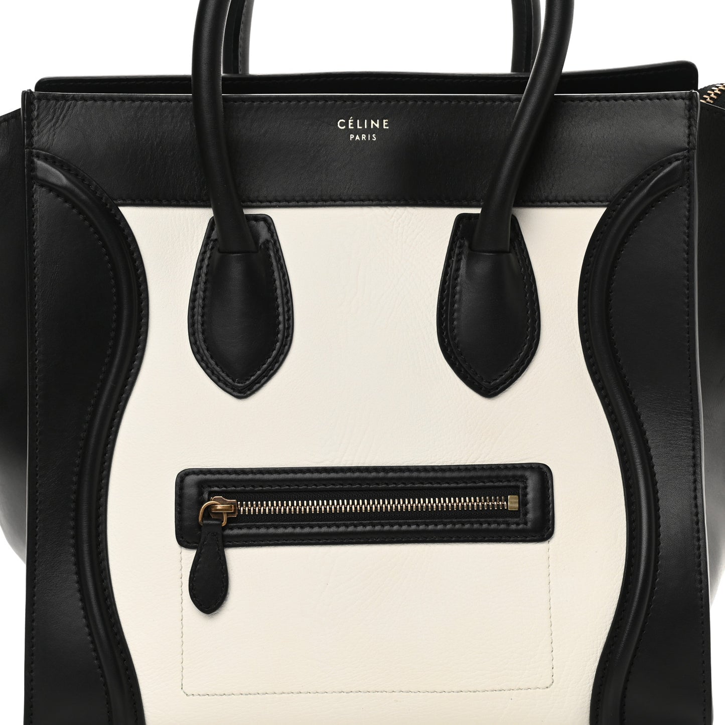 Bullhide Calfskin Mini Bi-Color Luggage Black White