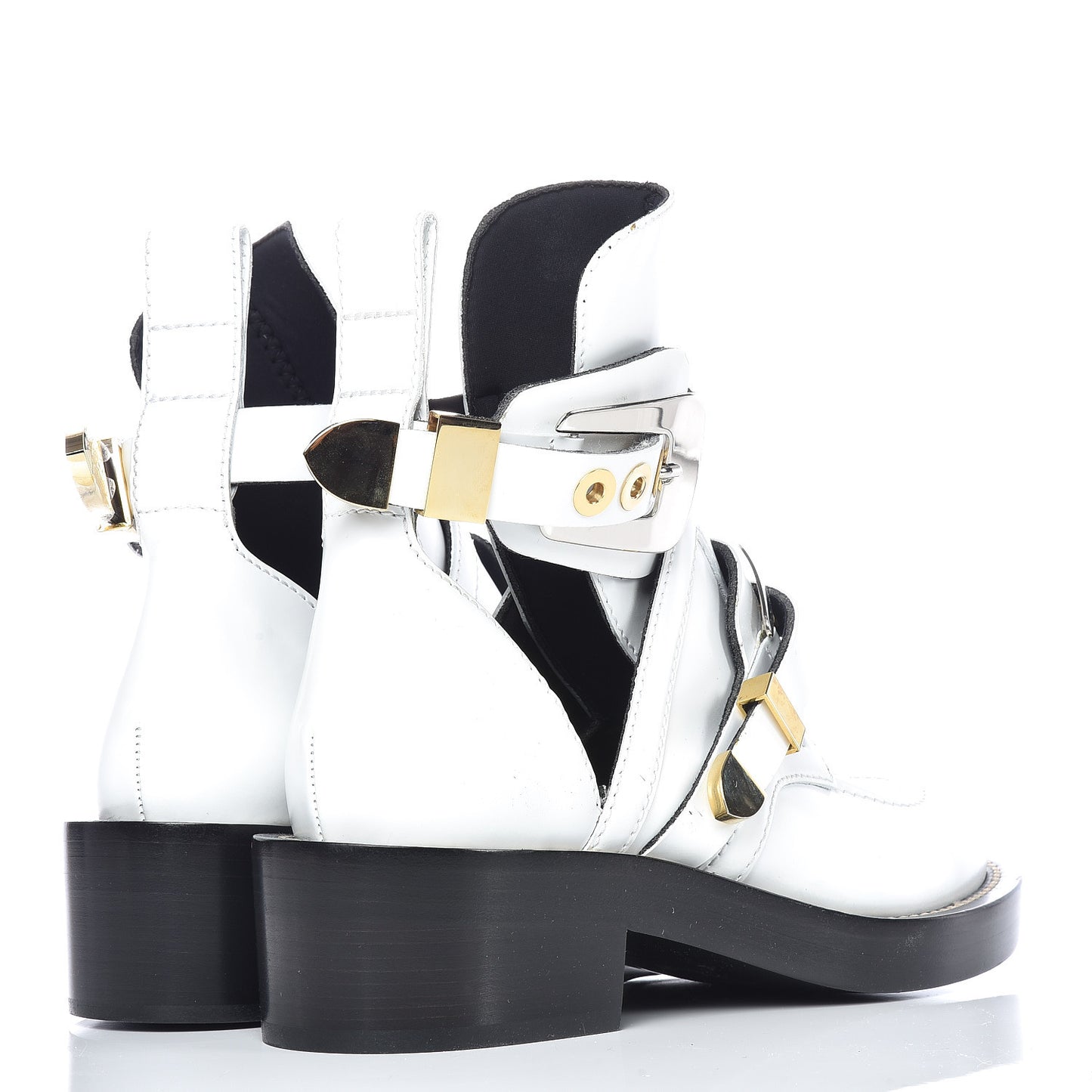 Brushed Calfskin Ceinture Ankle Boots 36 White