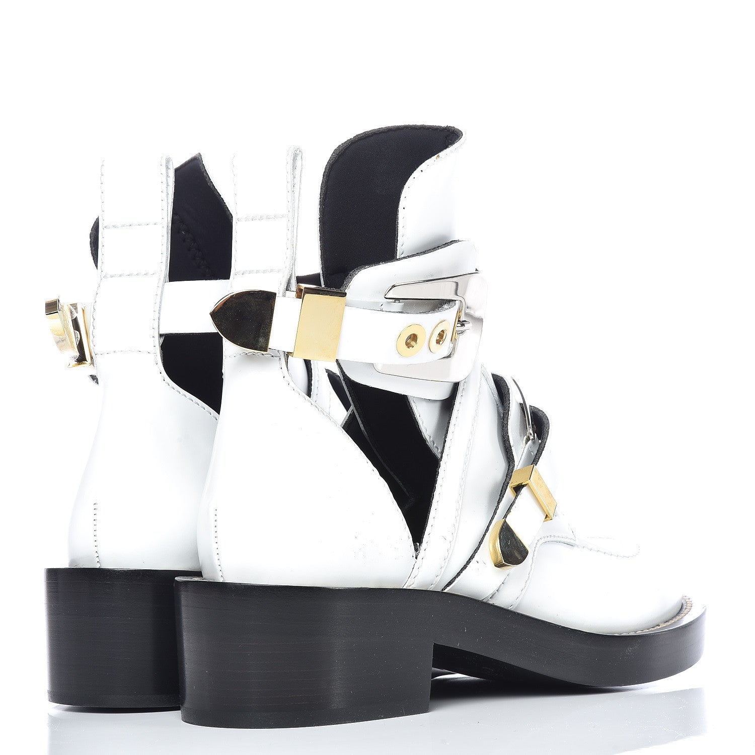 Balenciaga Brushed Calfskin Ceinture Ankle Boots 36 White 4 of 13
