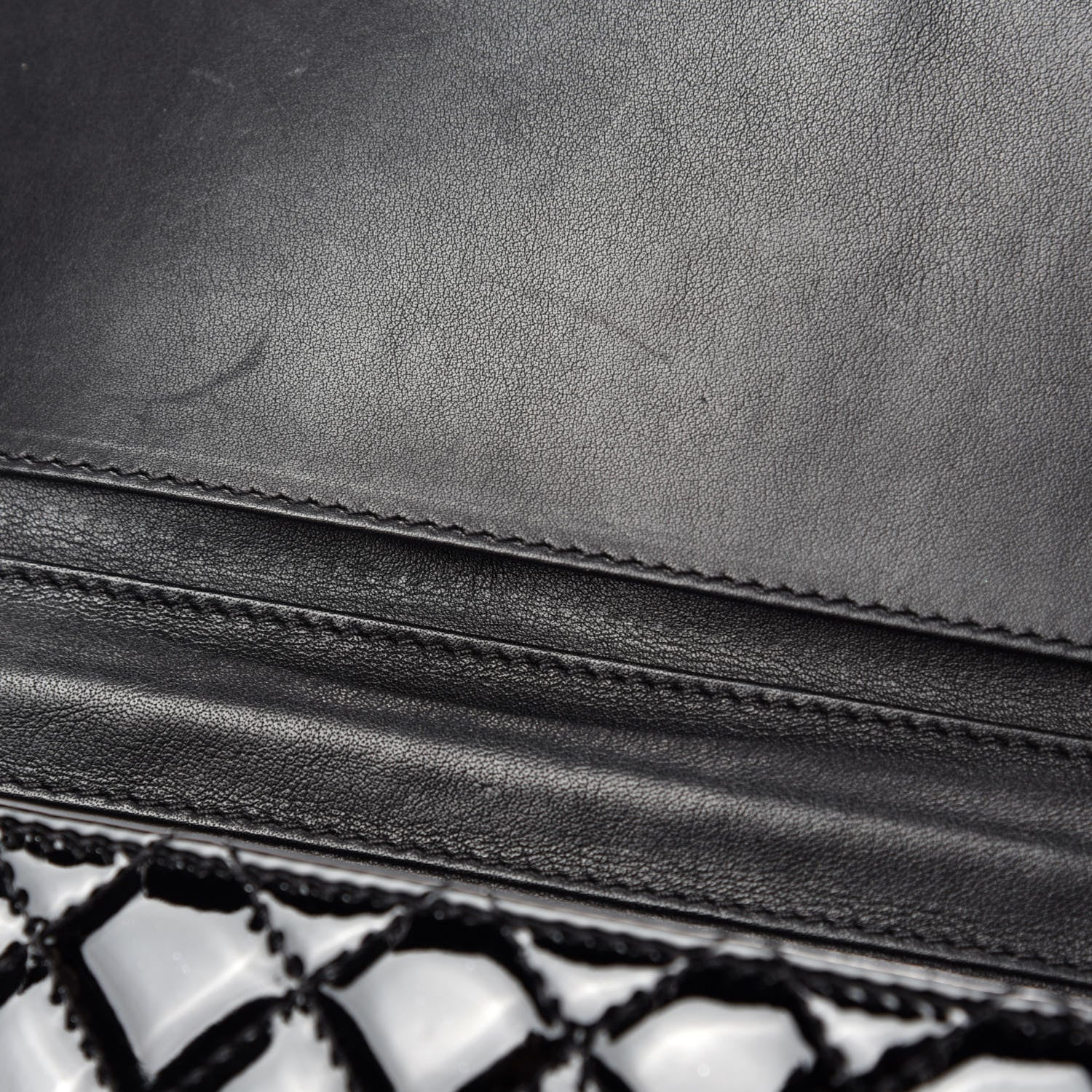 Chanel Patent Calfskin Quilted Brilliant East West Flap Clutch Black 8 of 11