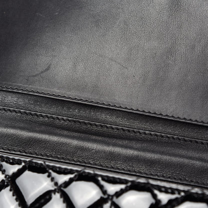 Chanel Patent Calfskin Quilted Brilliant East West Flap Clutch Black 8 of 11