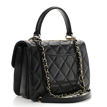 Chanel Lambskin Quilted Small Trendy CC Dual Handle Flap Bag Black 3 of 12