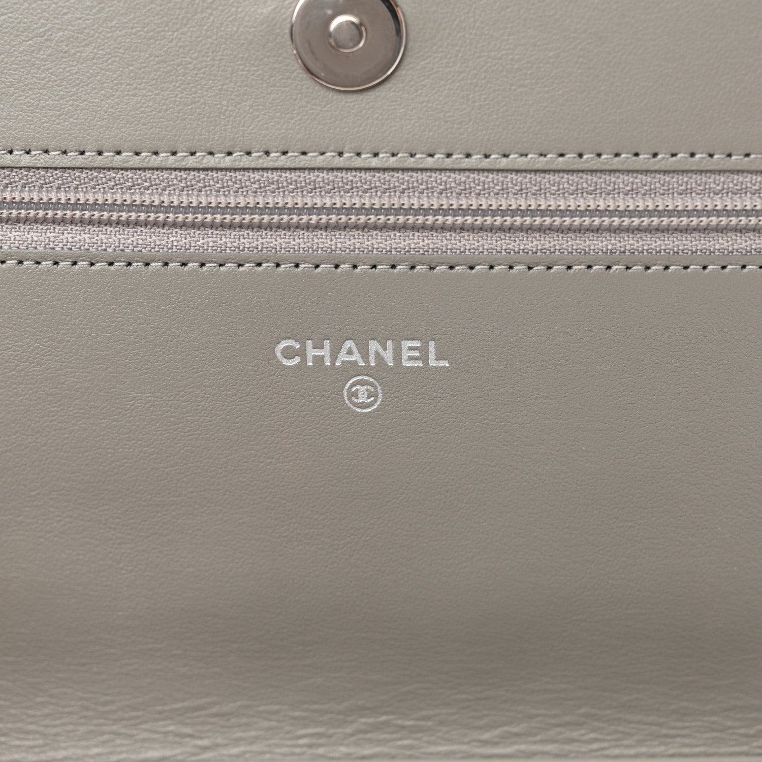 Chanel Caviar Quilted Boy Wallet On Chain WOC Grey 6 of 16
